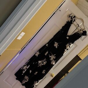 Free people Elegant Black Floral Dress